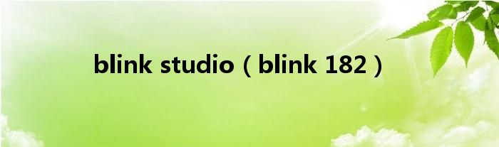 blink studio（blink 182）