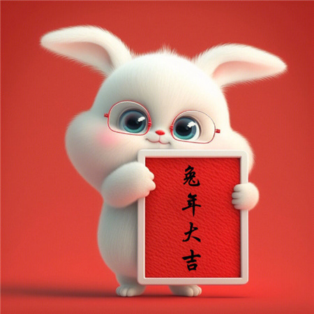 兔年超俏皮的兔子新年祝福配图 2018年兔子