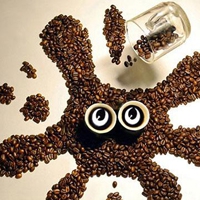创意咖啡豆动物头像密集恐惧症慎点 当咖啡豆遇上了创意